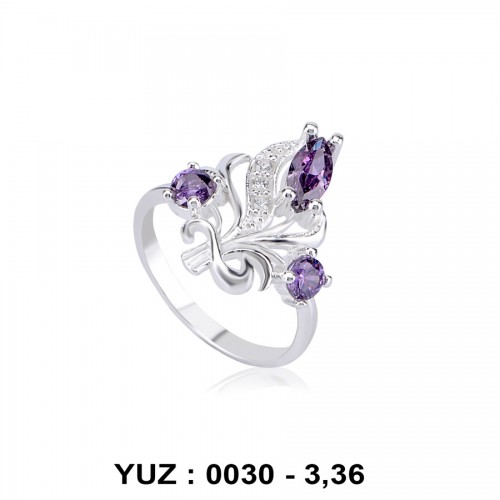 Ametis Zirkon Taşlı Rodyumlu Yüzük