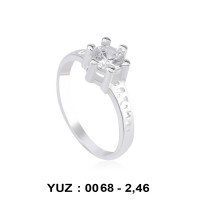 Love You Yazılı Beyaz Zirkon Taşlı Rodyumlu Yüzük