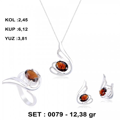 KAHVERENGİ-TAŞLI-ZİRKON-GÜMÜŞ-SET