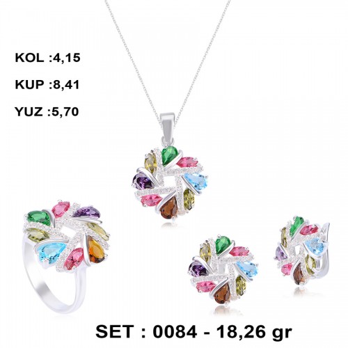 MİX-RENKLİ-ZİRKON-GÜMÜŞ-SET