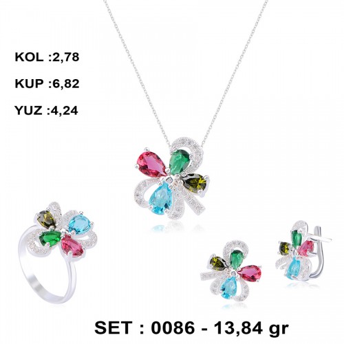 MİX-RENKLİ-ZİRKON-GÜMÜŞ-SET
