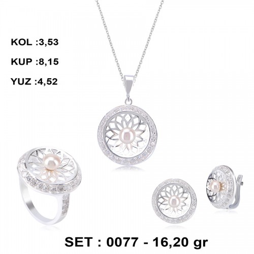 İNCİLİ ZİRKON GÜMÜŞ SET