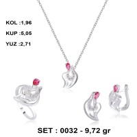 YAKUT-RENKLİ-ZİRKON-GÜMÜŞ-SET