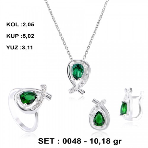 ZÜMRÜT-RENKLİ-ZİRKON-GÜMÜŞ-SET