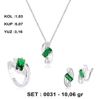 ZÜMRÜT-RENKLİ-ZİRKON-GÜMÜŞ-SET