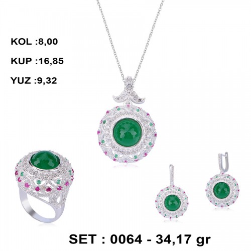 ZÜMRÜT-ve-YAKUTLA-SÜSLÜ-ZİRKON-GÜMÜŞ-SET