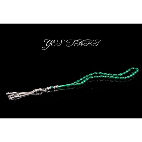 925 ayar gümüş püsküllü özel işçilikli işlemeli toz kehribar